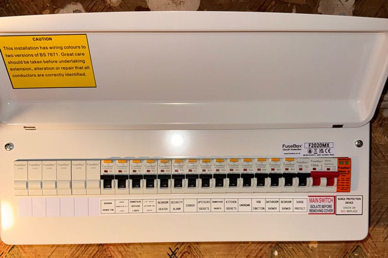New consumer unit fitted